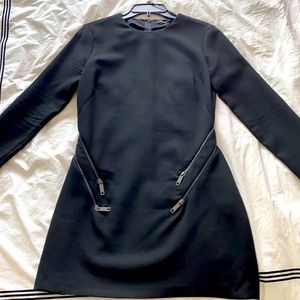Zara long sleeve black exposed zipper dress